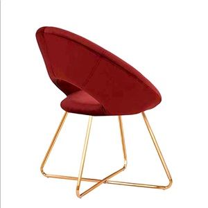 Rusted Red Lounge Chair with golden metal frame